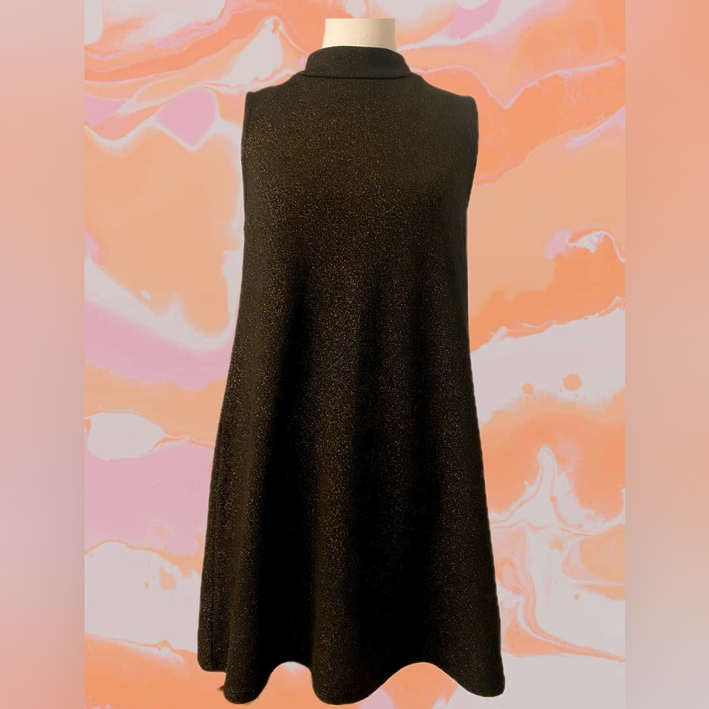 Ginger G metallic sparkly gold and black mini dress Sz L